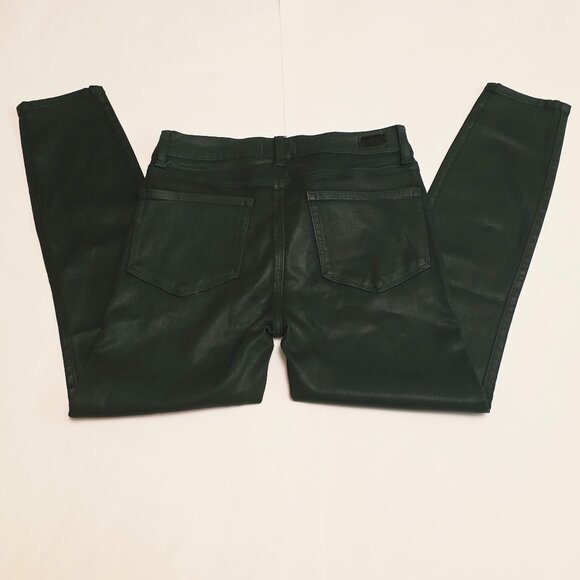 PAIGE Hoxton Skinny Ankle Jean in Deep Emerald Luxe Coating - Picture 6 of 16